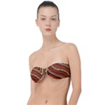 Waves Pattern Abstract Neutrals Classic Bandeau Bikini Top 