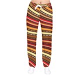 Waves Pattern Abstract Neutrals Women Velvet Drawstring Pants