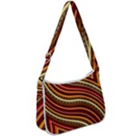 Waves Pattern Abstract Neutrals Zip Up Shoulder Bag