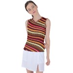 Waves Pattern Abstract Neutrals Women s Sleeveless Sports Top