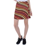 Waves Pattern Abstract Neutrals Tennis Skirt