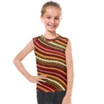 Waves Pattern Abstract Neutrals Kids  Mesh Tank Top