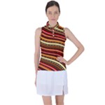 Waves Pattern Abstract Neutrals Women s Sleeveless Polo T-Shirt