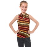 Waves Pattern Abstract Neutrals Kids  Sleeveless Polo T-Shirt