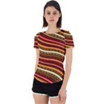 Waves Pattern Abstract Neutrals Back Cut Out Sport T-Shirt