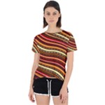 Waves Pattern Abstract Neutrals Open Back Sport T-Shirt