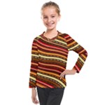 Waves Pattern Abstract Neutrals Kids  Long Mesh T-Shirt