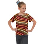 Waves Pattern Abstract Neutrals Kids  Mesh Piece T-Shirt