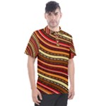 Waves Pattern Abstract Neutrals Men s Polo T-Shirt