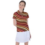 Waves Pattern Abstract Neutrals Women s Polo T-Shirt