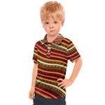 Waves Pattern Abstract Neutrals Kids  Polo T-Shirt