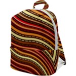 Waves Pattern Abstract Neutrals Zip Up Backpack