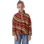 Waves Pattern Abstract Neutrals Kids  Half Zip Hoodie