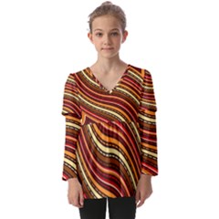 Kids  V Neck Casual Top 