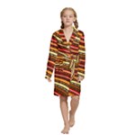 Waves Pattern Abstract Neutrals Kids  Long Sleeve Velvet Lounge Robe