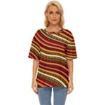 Waves Pattern Abstract Neutrals Oversized Basic T-Shirt