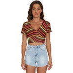 Waves Pattern Abstract Neutrals V-Neck Crop Top