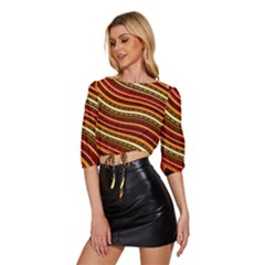 Mid Sleeve Drawstring Hem Top 