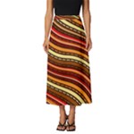 Waves Pattern Abstract Neutrals Classic Midi Chiffon Skirt