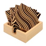 Waves Pattern Abstract Neutrals Bamboo Coaster Set