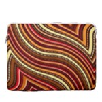 Waves Pattern Abstract Neutrals 15  Vertical Laptop Sleeve Case With Pocket