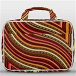 Waves Pattern Abstract Neutrals Travel Toiletry Bag With Hanging Hook