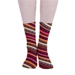 Waves Pattern Abstract Neutrals Smooth Crew Length Tube Socks