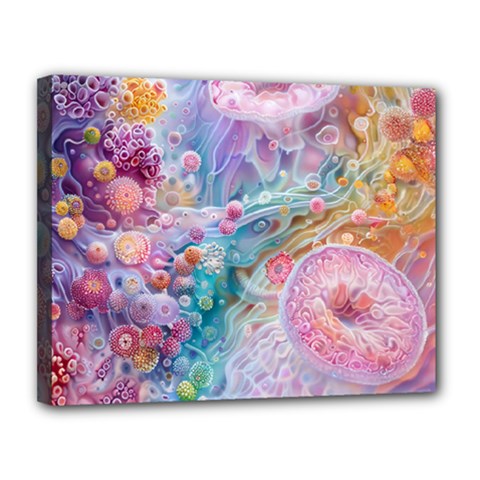 Cells Fluid Bubbles Canvas 14  x 11  (Stretched) from ArtsNow.com