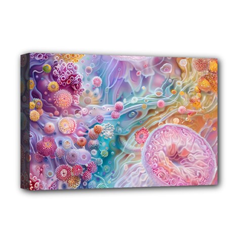 Cells Fluid Bubbles Deluxe Canvas 18  x 12  (Stretched) from ArtsNow.com