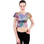 Cells Fluid Bubbles Crew Neck Crop Top