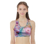 Cells Fluid Bubbles Sports Bra with Border