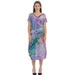 Cells Fluid Bubbles T-Shirt Midi Dress With Pockets