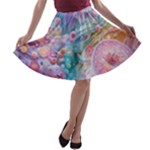 Cells Fluid Bubbles A-line Skater Skirt