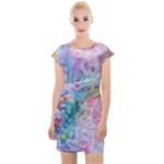 Cells Fluid Bubbles Cap Sleeve Bodycon Dress