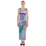 Cells Fluid Bubbles Fitted Maxi Dress