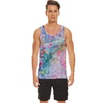 Cells Fluid Bubbles Men s Wide Collar Tank Top