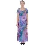 Cells Fluid Bubbles High Waist Short Sleeve Maxi Dress