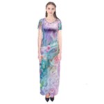 Cells Fluid Bubbles Short Sleeve Maxi Dress