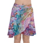 Cells Fluid Bubbles Chiffon Wrap Front Skirt