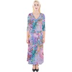 Cells Fluid Bubbles Quarter Sleeve Wrap Maxi Dress