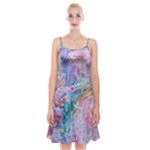 Cells Fluid Bubbles Spaghetti Strap Velvet Dress