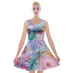 Cells Fluid Bubbles Velvet Skater Dress