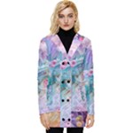 Cells Fluid Bubbles Button Up Hooded Coat 