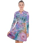 Cells Fluid Bubbles Long Sleeve Panel Dress