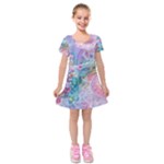 Cells Fluid Bubbles Kids  Short Sleeve Velvet Dress