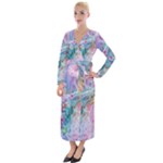 Cells Fluid Bubbles Velvet Maxi Wrap Dress