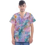 Cells Fluid Bubbles Men s V-Neck Scrub Top