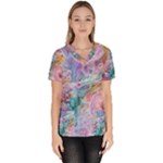 Cells Fluid Bubbles Women s V-Neck Scrub Top