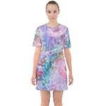 Cells Fluid Bubbles Sixties Short Sleeve Mini Dress