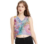 Cells Fluid Bubbles V-Neck Cropped Tank Top